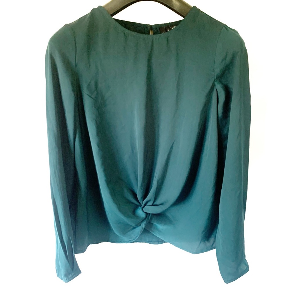 Vero moda green long sleeve cuffed knot twist